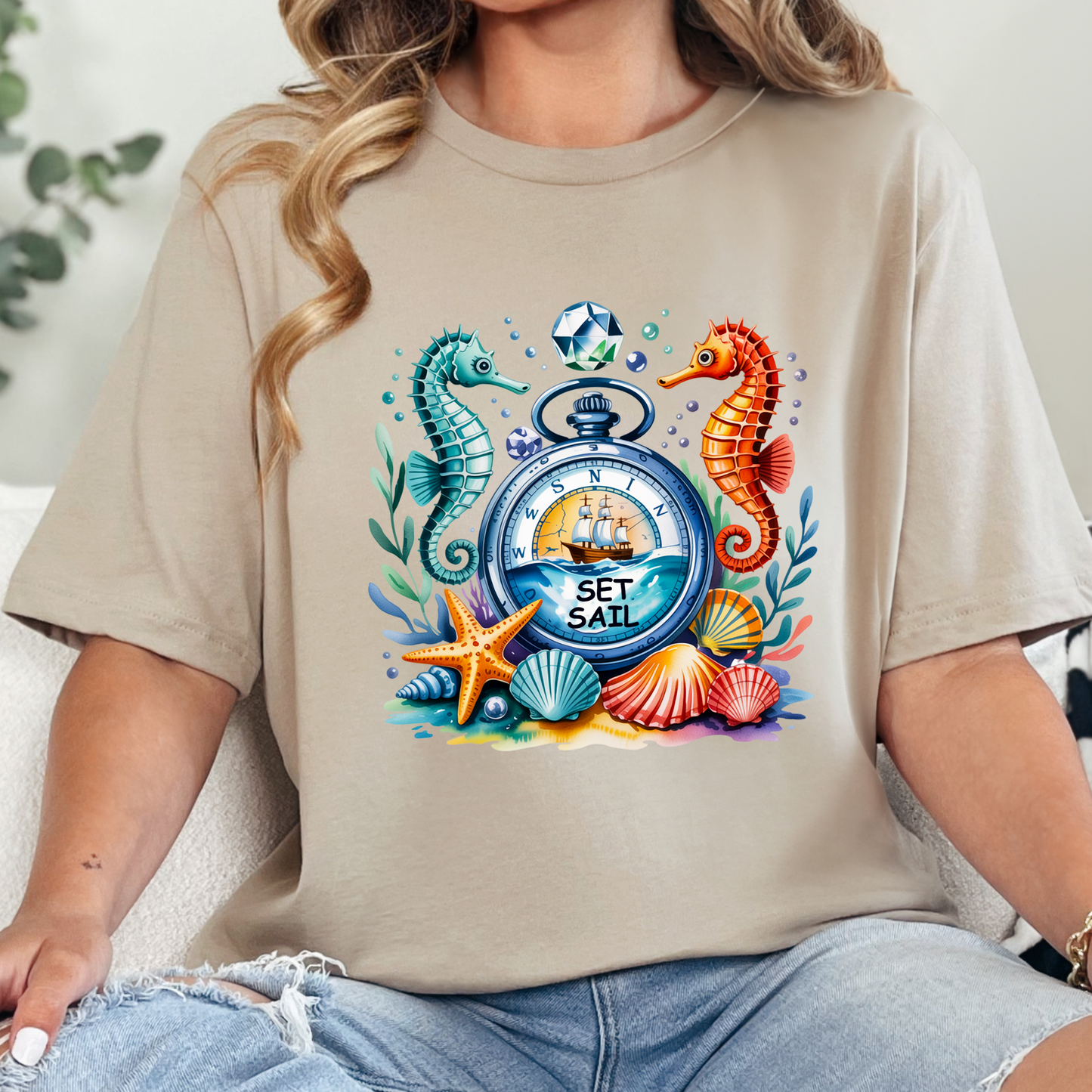 Nautical Compass Graphic Tee