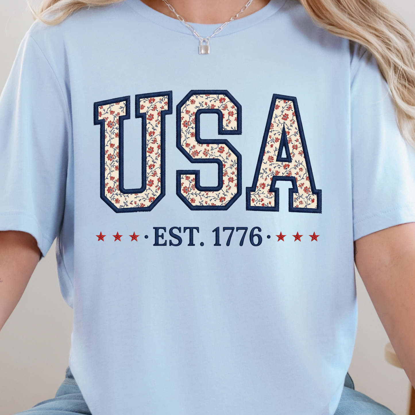 Floral USA Graphic Tee