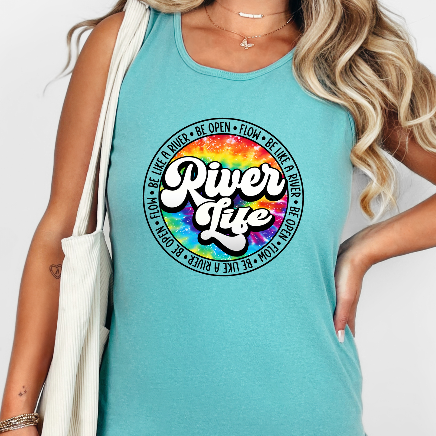 River Life Circle Graphic Tank Top