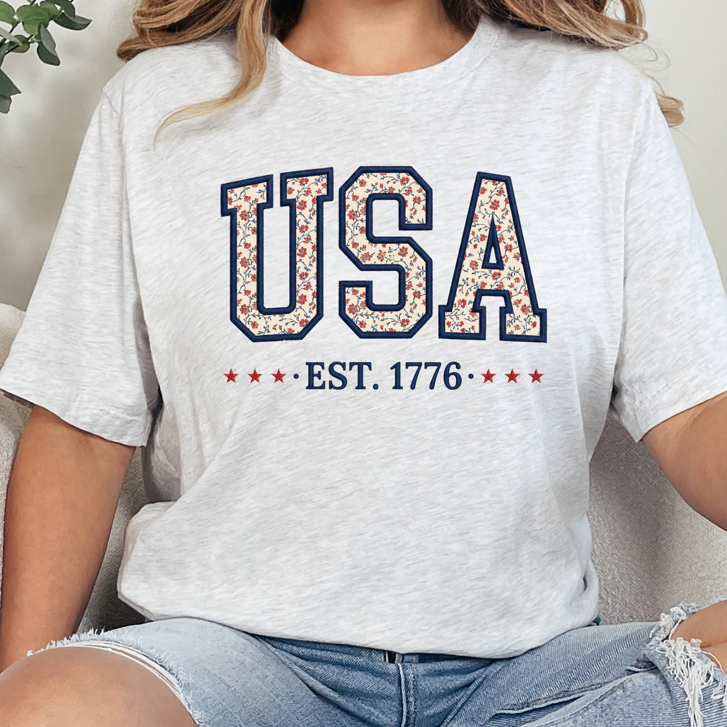 Floral USA Graphic Tee