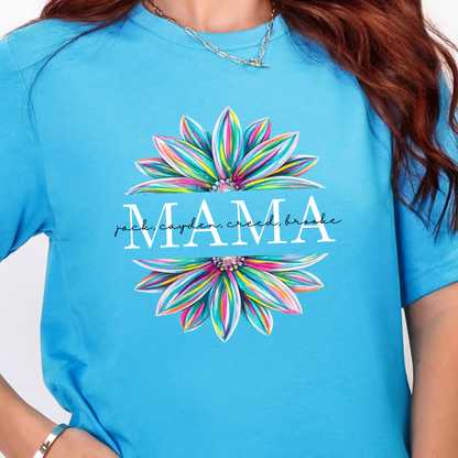Custom Floral Mama with Names Graphic Tee