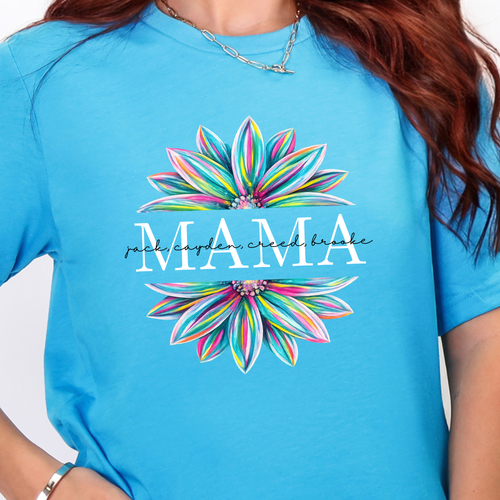 Custom Floral Mama with Names Graphic Tee