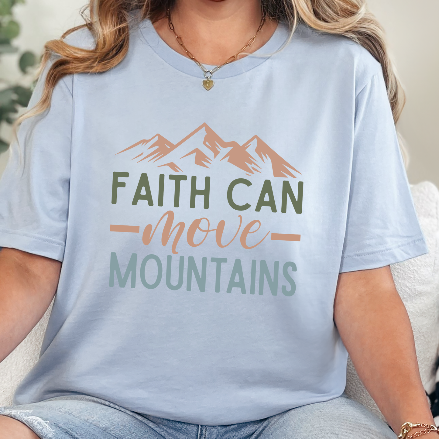 Faith Can Move Mountains Neutral Graphic Tee