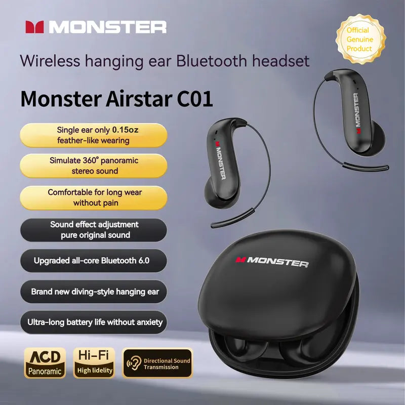 Ear Buds - Bluetooth Headphones with Zero‑Gravity Titanium Ear‑Hook Design, Noise Isolation, 145H Playtime Wireless Earbuds Headset Bluetooth 6.0