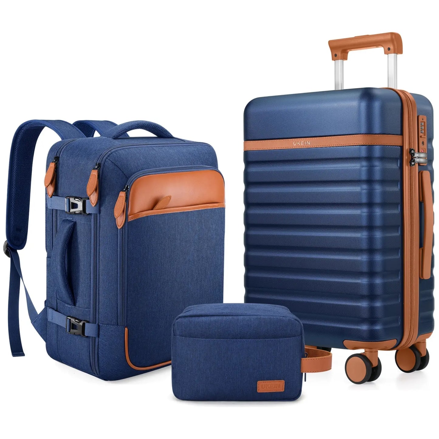 20" Carry On Suitcase, 3-Piece Luggage Set (24&28 inch sizes are not suitable for carry-on)& Travel Backpack, PC Hardside Spinner Luggage with TSA Lock, YKK Zipper, Lightweight Durable Suitcase for Men and Women Hard Shell Luggage