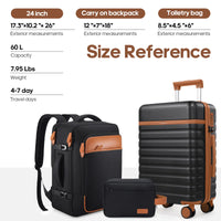 Black 3pcs set 24inch