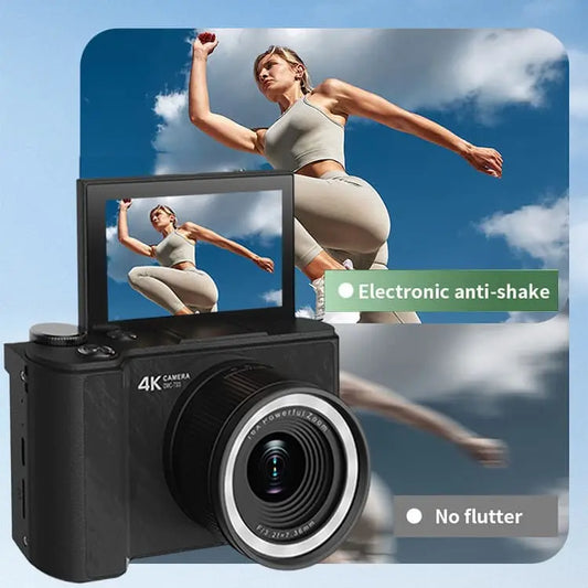 Digital Camera for Photography, Y2K Foldable Screen Portable Vlogging Camera with 32GB SD Card, Wrist Strap, Self Timer, Smooth Video vlogging Camera