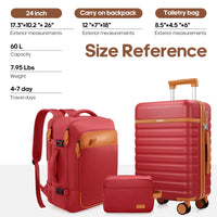 Red 3pcs set 24inch